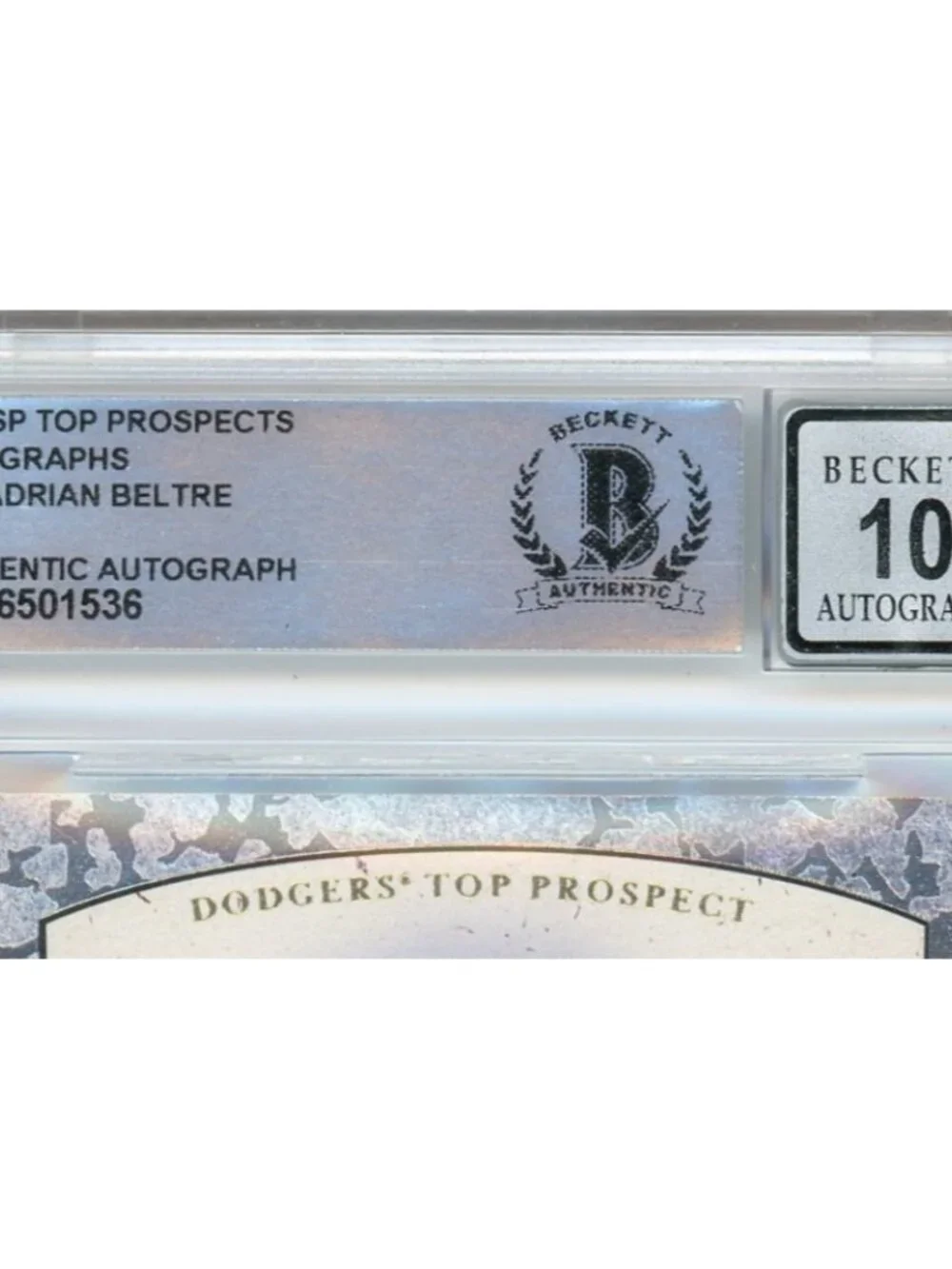 Adrian Beltre Signed 1998 SP Top Prospects #AB Dodgers BGS Auto 10 Slabbed